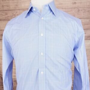 Charles Tyrwhitt Shirt Mens 16 33 Classic Fit Blue Non‎ Iron Dress FRENCH CUFF